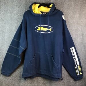 Vintage Rare Zero Casualties Hoodie Navy and Yellow Hoodie with Logo